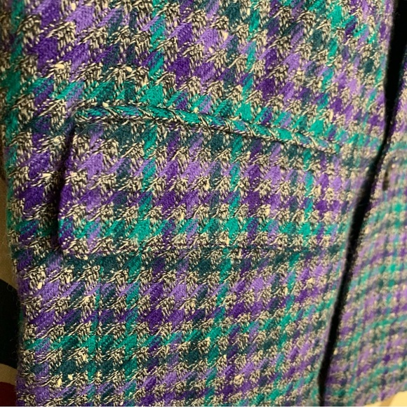 Vintage 80s Evan-Picone Houndstooth Wool Blazer size 14 GUC - Picture 5 of 6
